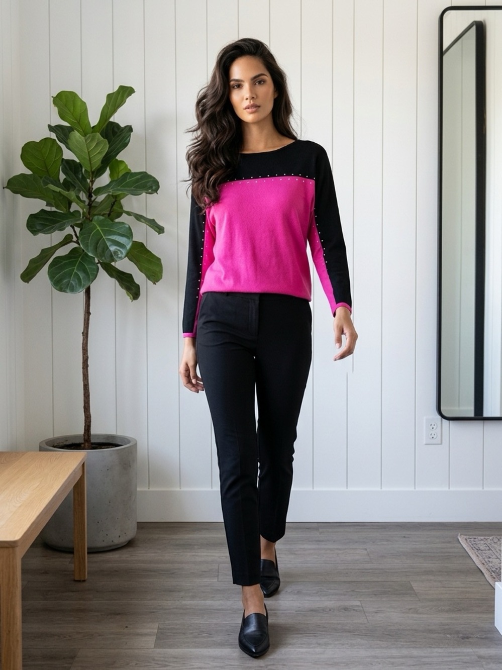 Bob Mackie wearable arts knit top.